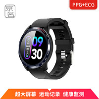 京名 JW4智能运动手表彩屏圆形表盘手环心率血氧监测 游泳防水多运动模式男女通用 黑色