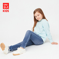 优衣库 童装/女童 高弹力牛仔紧身长裤(水洗产品) 423724 UNIQLO