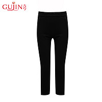 古今 GUJIN女士简约设计弹力黑色运动九分裤时尚修身打底女裤 1GE07