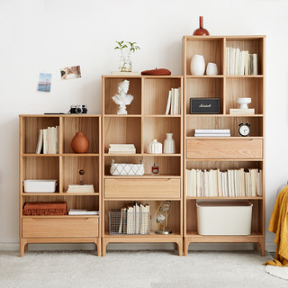 维莎日式纯实木书架橡木书房家具全实木展示架书柜陈列架新品