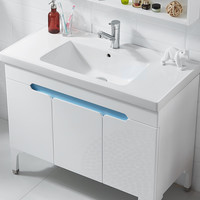 浪鲸 SSWW浴室柜卫浴组合落地式卫生间实木洗手盆洗脸池带镜柜现代简约