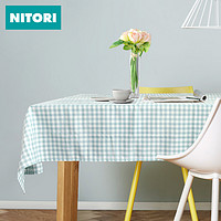 日本NITORI尼达利  桌布清新格子4-6人桌 日式布艺桌布 长方形