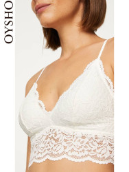 OYSHO Oysho Bralette白色蕾丝全罩杯无钢圈三角文胸内衣女 30199343959