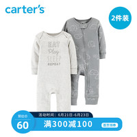 Carters新生婴儿春秋长袖连体衣男女宝宝哈衣爬服外出服126H508