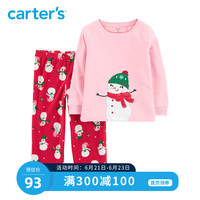 Carters女宝宝春夏套装摇粒绒长袖长裤睡衣家居服两件套24071216