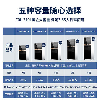 澳柯玛消毒柜家用小型立式厨房碗柜臭氧高温保洁柜餐具水杯大容量