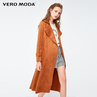 Vero Moda翻领系带直筒中长款风衣外套|319109504