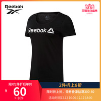 Reebok锐步官方 运动健身LINEAR READ SCOOP女子训练短袖T恤NQE04