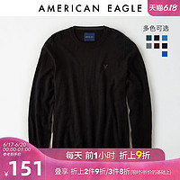 AEO 新款男士简约纯色圆领套头针织衫American Eagle 1142_1573