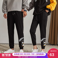 唐狮 TONLION新款百搭显瘦情侣装男女卡通图案卫裤韩版宽松束脚休闲裤潮流