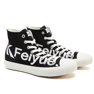 feiyue/飞跃高帮帆布鞋INS潮流硫化鞋男字母印花情侣休闲鞋2078