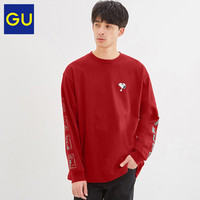 GU极优男装棉质宽松T恤Peanuts合作款时尚复古纯棉长袖上衣324862