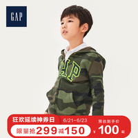 Gap男童LOGO连帽衫春493134 2020新款时尚迷彩印花儿童卫衣男