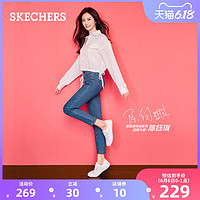 Skechers斯凯奇轻便一脚蹬懒人鞋女子时尚休闲小白鞋帆布鞋33492