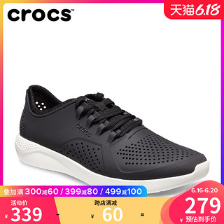 crocs男士夏季LiteRide商务风潮鞋徒步系带日系潮鞋休闲鞋|204967