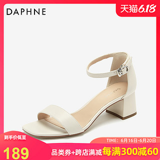 DAPHNE 达芙妮 1019303042 一字带粗跟凉鞋