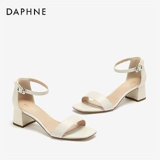 DAPHNE 达芙妮 1019303042 一字带粗跟凉鞋