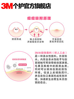 3M 人工皮痘痘贴 男女生吸痘去痘神器洗澡防水贴亲水性水胶体敷料