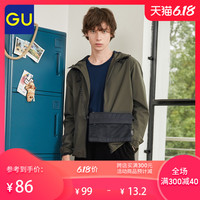 GU极优男装防风连帽外套时尚休闲拉链外套2019年秋季317377
