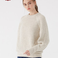 西雅衣家 C&A百搭宽松慵懒风插肩袖圆领套头针织毛衣女2019新款CA200222011