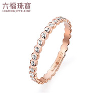 六福珠宝 18K金戒指满天星精美车花女K金戒指闭口尾戒L18TBKR0002D