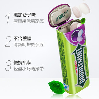 WRIGLEY 箭牌 DOUBLEMINT 绿箭 WRIGLEY 箭牌 绿箭无糖薄荷糖约35粒黑加仑子味清新口气润喉糖箭牌益达糖果