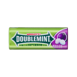 WRIGLEY 箭牌 DOUBLEMINT 绿箭 WRIGLEY 箭牌 绿箭无糖薄荷糖约35粒黑加仑子味清新口气润喉糖箭牌益达糖果