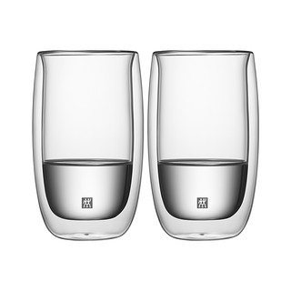 德国双立人双层拿铁杯透明玻璃杯家用咖啡杯牛奶杯2件套