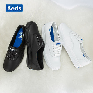 Keds旗舰店冬季加绒女棉鞋百搭皮面保暖小白鞋厚底松糕鞋WH57080