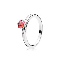 PANDORA 潘多拉 字母组合Moments系列 196574CZRMX 女士心形925银戒指 48mm