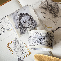 kinbor 原创和纸胶带DIY日记装饰贴纸手帐配件整卷装复古图鉴系列