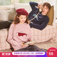 唐狮 TONLION新款秋冬季韩版毛衣宽松情侣装一男一女圆领毛衫针织衫潮
