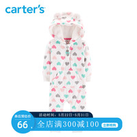 Carters婴儿春装宝宝连身衣春夏印花长袖连帽圆领哈衣爬服118I455