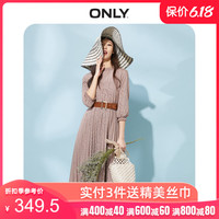 ONLY2019夏季新款收腰显瘦长裙气质女神范百褶连衣裙女|119207579