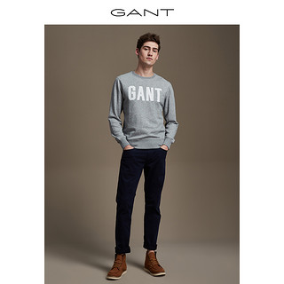 GANT/甘特2019秋冬男士字母logo贴布刺绣圆领T恤卫衣2046053