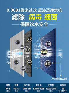 海尔净水器家用厨房自来水过滤器600G无罐直饮RO反渗透净水机6H79