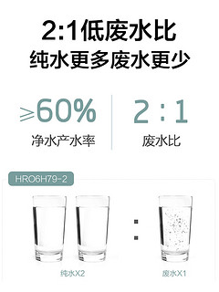 海尔净水器家用厨房自来水过滤器600G无罐直饮RO反渗透净水机6H79