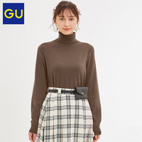 GU极优女装两翻领针织衫2019秋冬新款时尚百搭高领素色毛衣320277