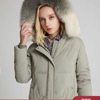 波司登新款修身狐狸毛领羽绒服中长款冬装女士外套B90141364