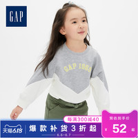 Gap女幼童舒适圆领长袖卫衣春527455 时尚LOGO洋气套头上衣