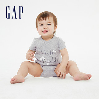 Gap婴儿前开式连体衣春546357 2020新款童趣印花男女宝宝爬服