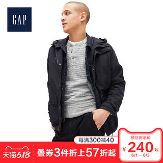 Gap男装插肩袖连帽外套春546671 2020新款工装疏水外套纯色上衣男