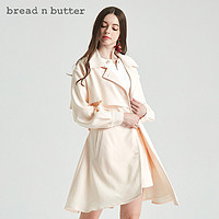 bread n butter荷叶边外套修身系带风衣