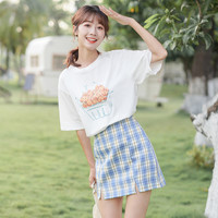 樱桃印花白色T恤女装夏季2020年新款宽松短袖学生衣服韩版上衣潮3