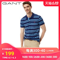 GANT/甘特男士春POLO领条纹短袖T恤2052015
