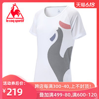 乐卡克法国公鸡印花专业运动骑行短袖T恤女QMWLGA04