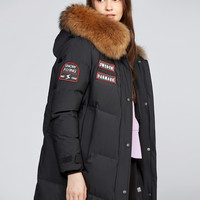 雪中飞 SNOWFLYING羽绒服女2020新款加厚保暖反季大毛领中长款时尚保暖外套