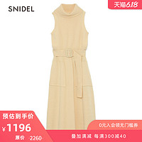 SNIDEL2019春夏 无袖高领羊毛腰带纯色针织连衣裙SWNO186315