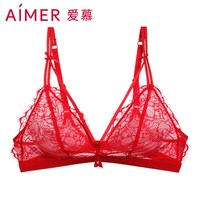 爱慕红色薇风情4/4内衣女无钢圈薄全罩杯文胸AM172681