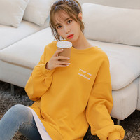 韩都衣舍2020春装新款宽松潮ins假两件套头卫衣女士打底NJ13334翝